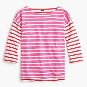 J. Crew Boatneck T Shirt in Mixed Stripes